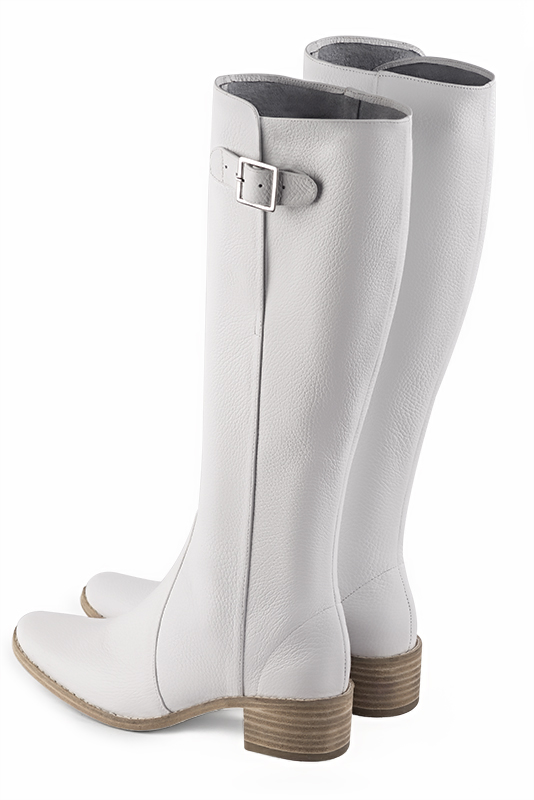 Bottes femme cavali res sur mesures blanc pur Mollets fins ou